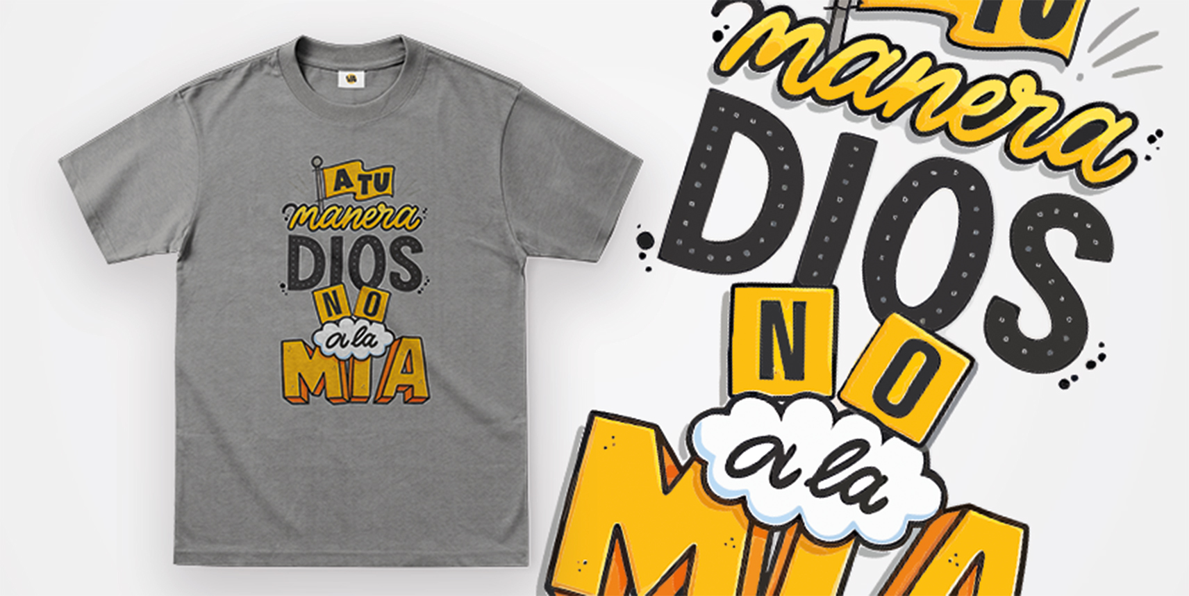 Camiseta "A tu manera Dios, no a la mía" – Gris Oxford - Imagen 2