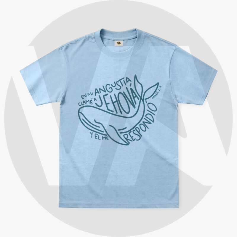Camiseta "Jonás 2:2" – Azul Lavado / Celeste