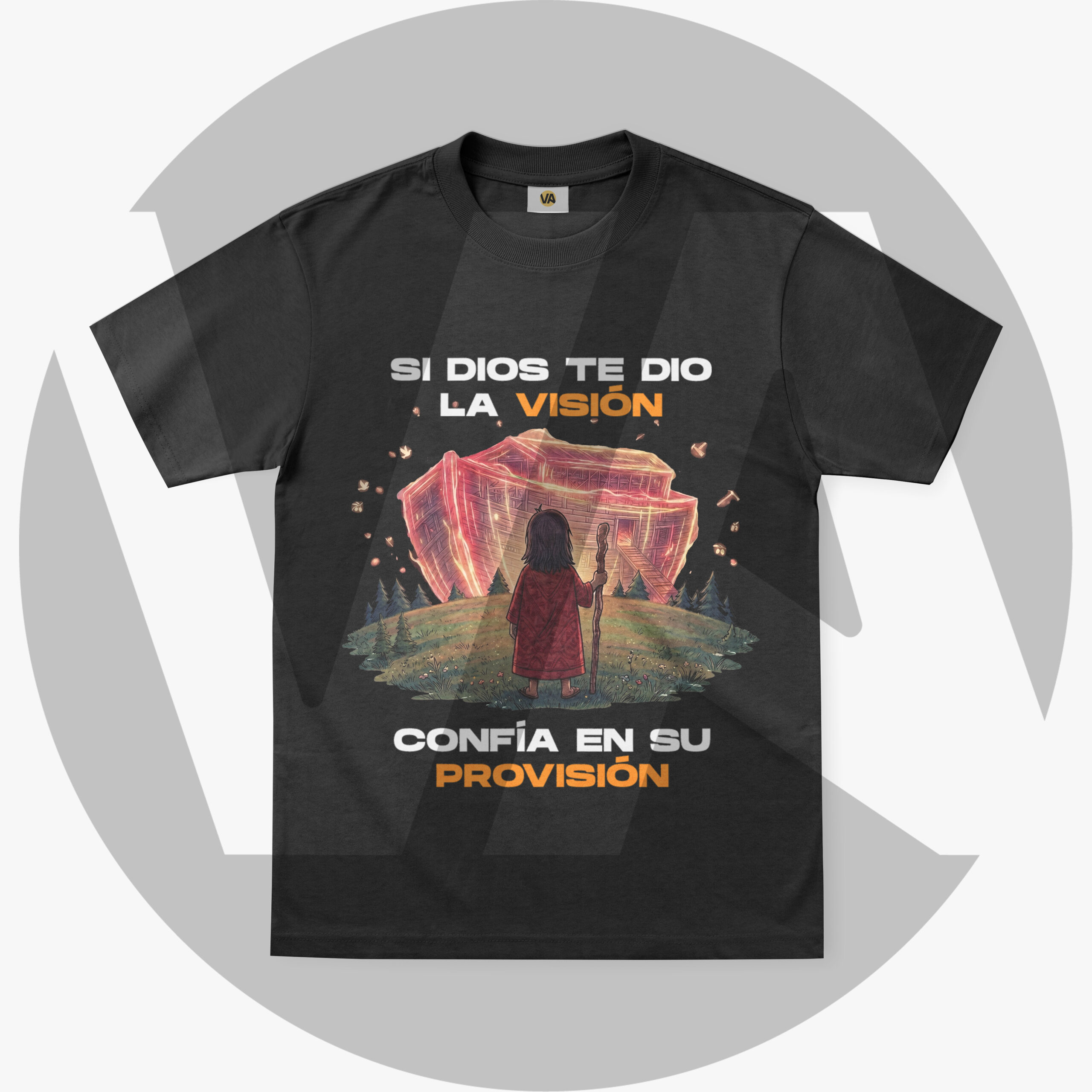 Camiseta "Visión y Provisión" – Gris Oscuro