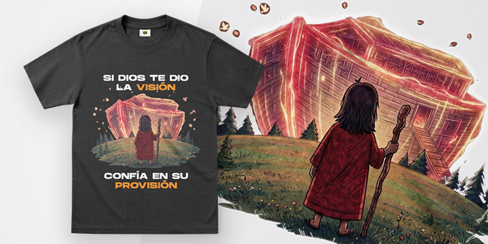 Camiseta "Visión y Provisión" – Gris Oscuro - Imagen 2